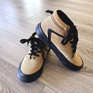 Tan High-Top Sneakers with Black Accents